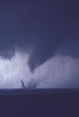 Tapered cone tornado with sub-vortices