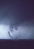 Multi-vortex tornado with funnel and three sub-vortices