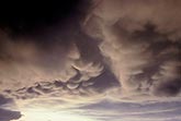 Turbulent Mammatus clouds at dusk