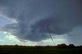 Distant tornado on a low-precipitation supercell storm