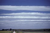 Clouds arranged in parallel bands by a lee wave pattern