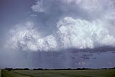 Backside of a storm with a heavy rain core and long updraft base