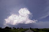 Shaded anvil above a storm cloud updraft core