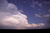 An evolving storm cloud complex as a line of storms propagates