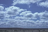 Cloud types, Cu: a sheet of small morning Cumulus clouds