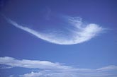 Isolated Cirrus cloud patch with sweeping fallstreak