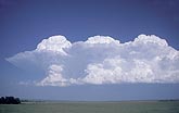 Overshooting top or penetrating top on a storm