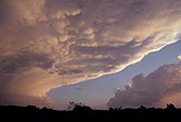 Storm cloud anvil evolution, with Mammatus from subsidence