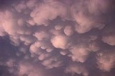 Close view of Mammatus clouds under a decaying anvil