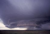 Weakening HP supercell storm with the wall cloud east of the rain