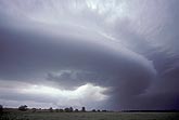 A strange rotating cloud pushes forward in a powerful storm