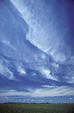 Broad brushstrokes of cloud in a pure blue sky