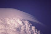 Close view of Pileus cap cloud over crunchy convective detail