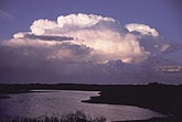 Cloud types, Cb: a Cumulonimbus cloud stands tall in the twilight