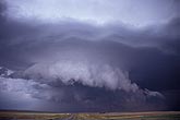 Close view of a well-formed wall cloud with a tail cloud
